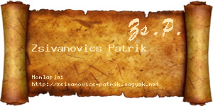 Zsivanovics Patrik névjegykártya