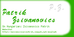 patrik zsivanovics business card
